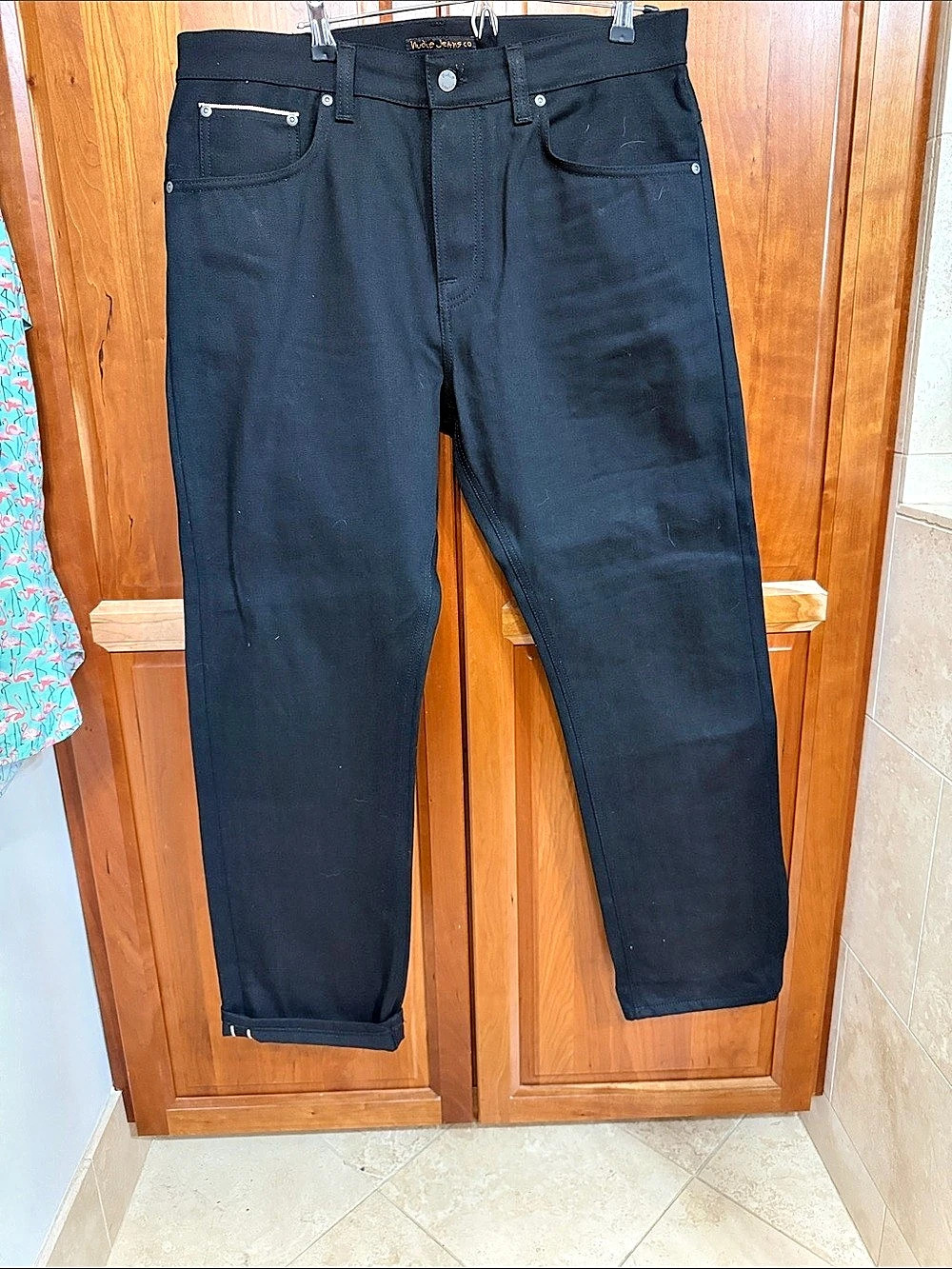 Nudie Jeans Sleepy Sixten Selvedge Black Jeans Waist 34 never worn
